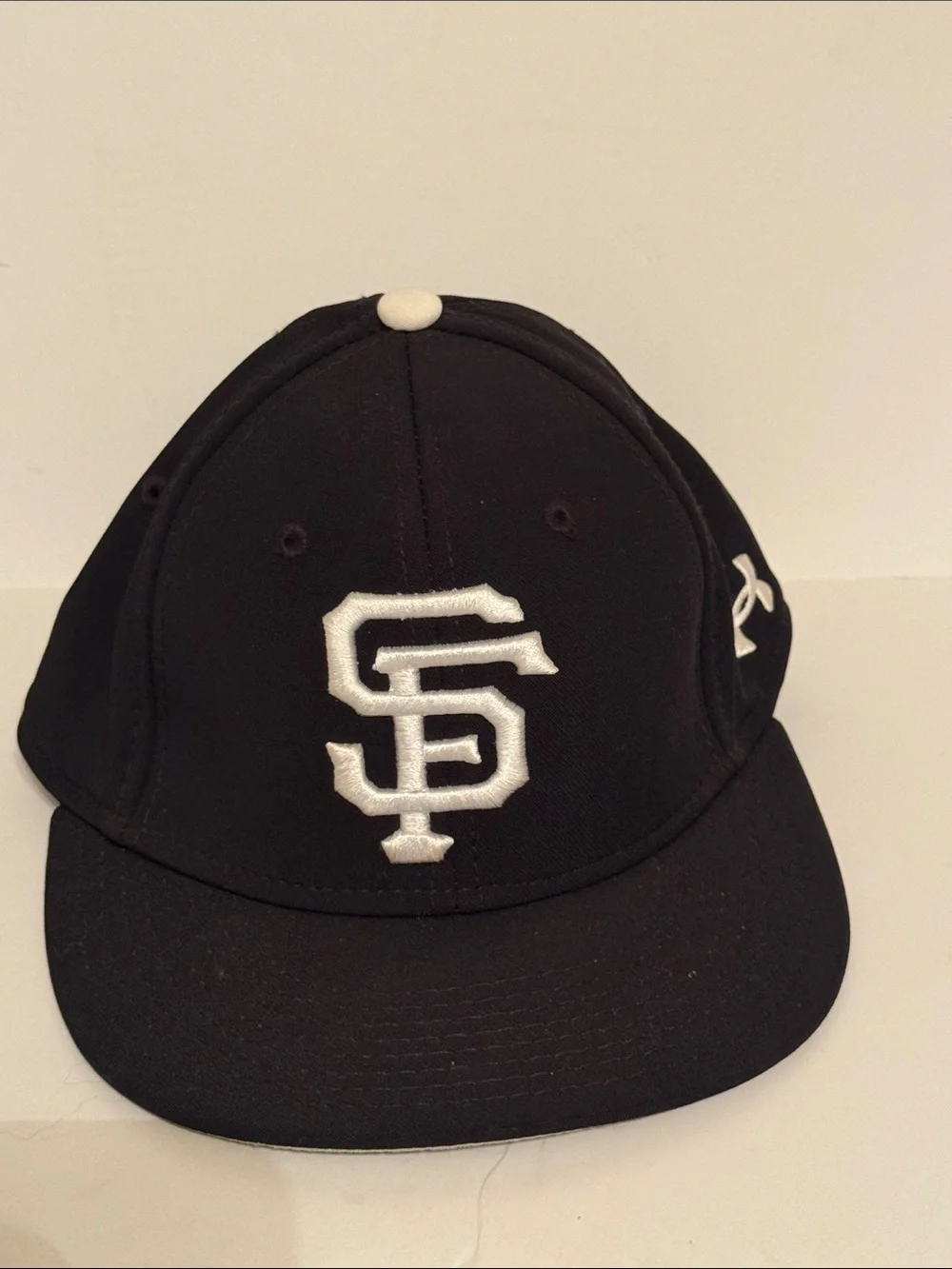 Under Armour Kids Black and White SF Baseball Cap Size 7